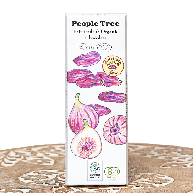 フェアトレード＆オーガニックチョコ・板チョコオーガニック デーツ＆フィグ[50g][12個までメール便可]の写真オーガニック,有機,チョコレート,有機チョコレート,ナチュラル,フェアトレード,デーツ,いちじく,スイス,People Tree,ピープルツリ