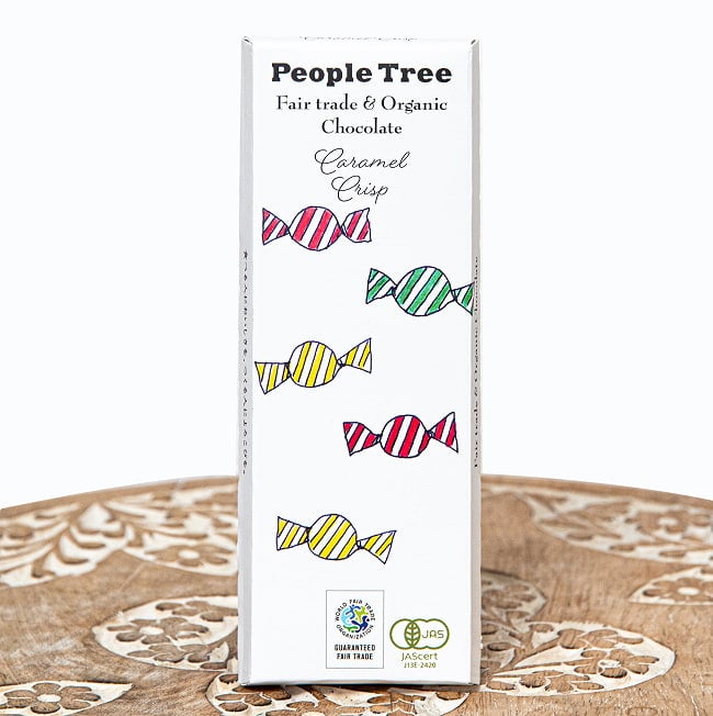 フェアトレード＆オーガニックチョコ・板チョコオーガニック カラメルクリスプ[50g][12個までメール便可]の写真オーガニック,有機,チョコレート,有機チョコレート,ナチュラル,フェアトレード,カラメル,クリスプ,ミルクチョコレート,スイス,People Tree,ピープルツリ