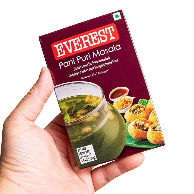 パニプリ マサラ スパイスミックス 100g【Everest】 3 - これくらいのサイズ感になります。