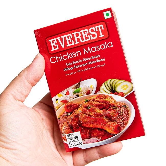 チキンマサラ スパイスミックス 100g【Everest】 3 - これくらいのサイズ感になります。