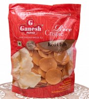 お米のミニ パパド - Rice Crispie Ganesh papad - 赤唐辛子 - Red Chilly(ID-SPC-913)