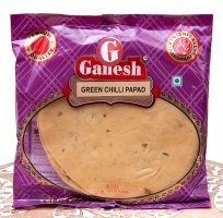 グリーンチリ パパド - GREEN CHILLI PAPAD - 200g【Ganesh】(ID-SPC-914)