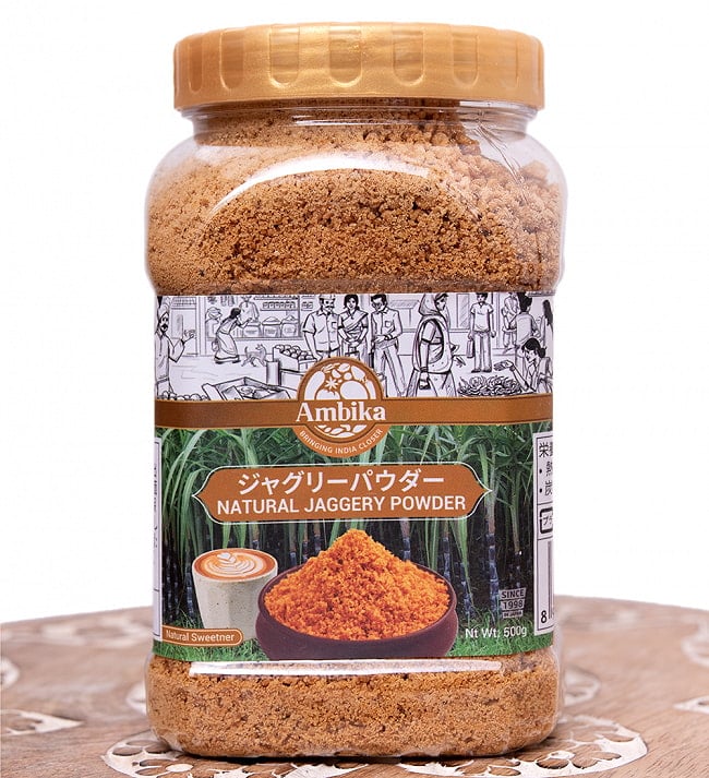 インドのお砂糖 ジャグリーパウダー - Natural Jaggery PowderJaggery　500gの写真1枚目です。パッケージ写真ですシュガー,ジャグリー、さとうきび、砂糖