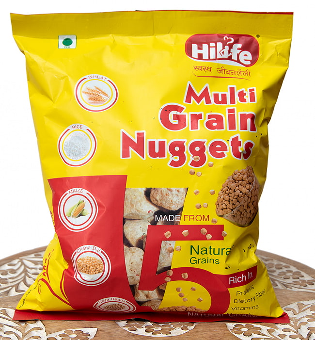 ５つの穀物から作られたマルチ グレイン ナゲット 200g 【Hi Life ハイライフ】の写真大豆ミート,大豆製品,ベジタリアン,ソイミート,マルチグレイン,ナゲット