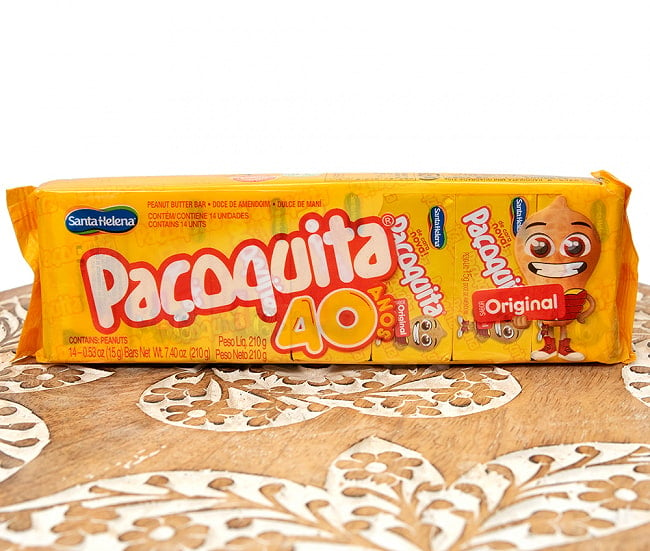 パソキッタ ミニ クアドラーダ 15g×14個(210g) - PACOQUITA MINI QUADRADAの写真1枚目です。ブラジルの国民的お菓子です。14個の個包装です。ブラジル,お菓子,パソキッタ,ピーナッツ,スナック