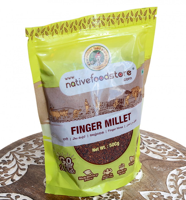 栄養価の高いインドの雑穀 シコクビエ  - FINGER MILLET 【500g】 2 - 斜めから撮影しました