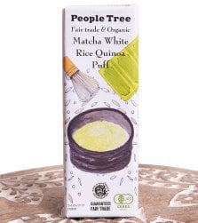フェアトレード＆オーガニックチョコ・板チョコオーガニック 抹茶ホワイト・ライスキノアパフ[50g][12個までメール便可]