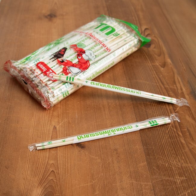 タイの竹箸　70膳セット　アウトドアにも！ 4 - 中身の箸は個包装になっています