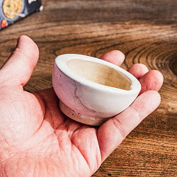 手作りのミニスパイスグラインダー バラナシ 陶器製 直径7cm 乳鉢 - サブ2
