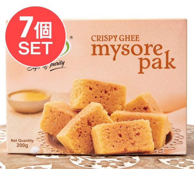 【送料無料・7個セット】インドのお菓子 クリスピーギー マイソールパック - Crispy Ghee mysorepak 200g【GRB】の写真1枚目です。セット,インドのお菓子,マイソール,ギー,クリスピーギー