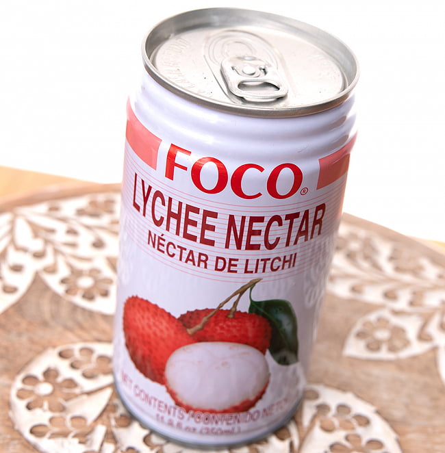 【ケース販売・24個セット】FOCO ライチジュース 350ml缶 3 - 開けやすいプルトップ式です