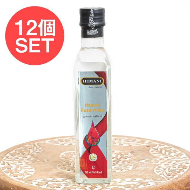 【送料無料・12個セット】ローズウオーターナチュラル - ROSE WATER 【HEMANI】250mlの写真セット,ローズウォーター,ナチュラルローズウォーター,ケウラウォーター,HEMANI,フローラルウォーター,インド,エスニック食材,香りづけ,エッセンス,デザート,パキスタン