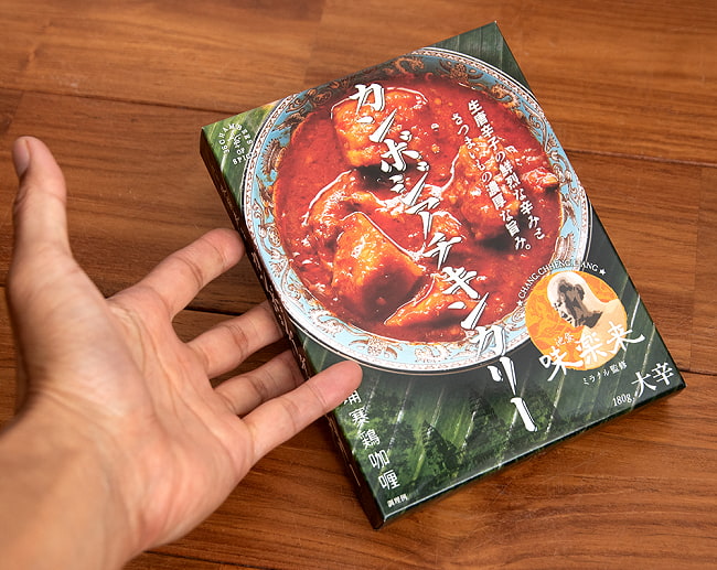 【送料無料・10個セット】カンボジアチキンカリー 5 - サイズ比較のために手に持ってみました