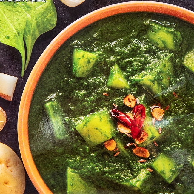 【10個セット】じゃがいもとほうれん草のカレー ALOO PALAK 【Mother's Recipe】【1.5~2人前】 3 - 調理イメージ
