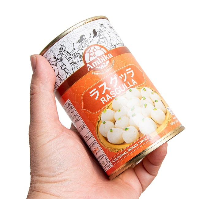 【ケース販売・12個セット】インドの不思議スイーツ ラスグッラ rasgulla 【500g】 5 - これぐらいのサイズ感