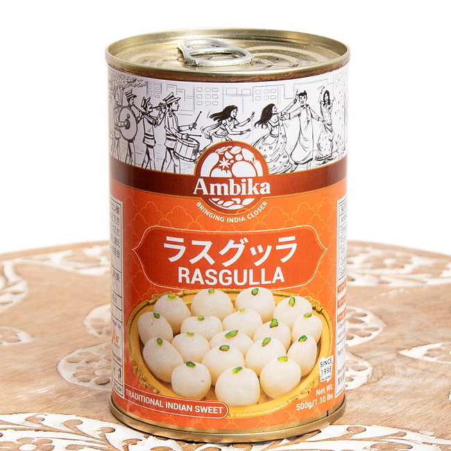 【6個セット】インドの不思議スイーツ ラスグッラ rasgulla 【500g】 2 - 缶詰入りのラスグッラ。
