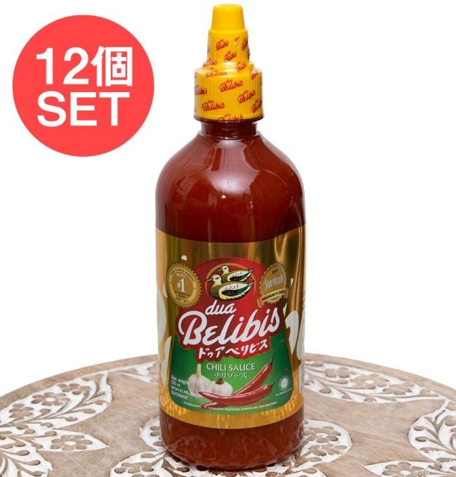 【12個セット】ドゥアベリビス - dua Belibis - チリソース[535ml]の写真セット,Dua Belibis,チリソース,唐辛子,インドネシア料理,サンバル