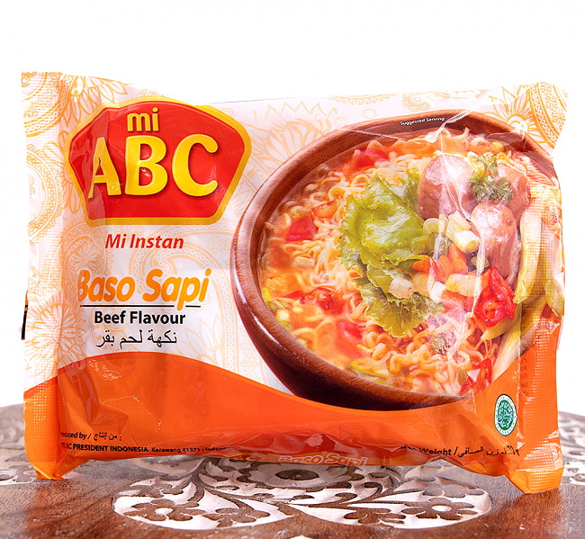 【10個セット】【ABC】Baso Sapi - ビーフミートボール味ラーメン 2 - ビーフミートボール味のスープとコシのある麺が特徴のバソ味ラーメンです