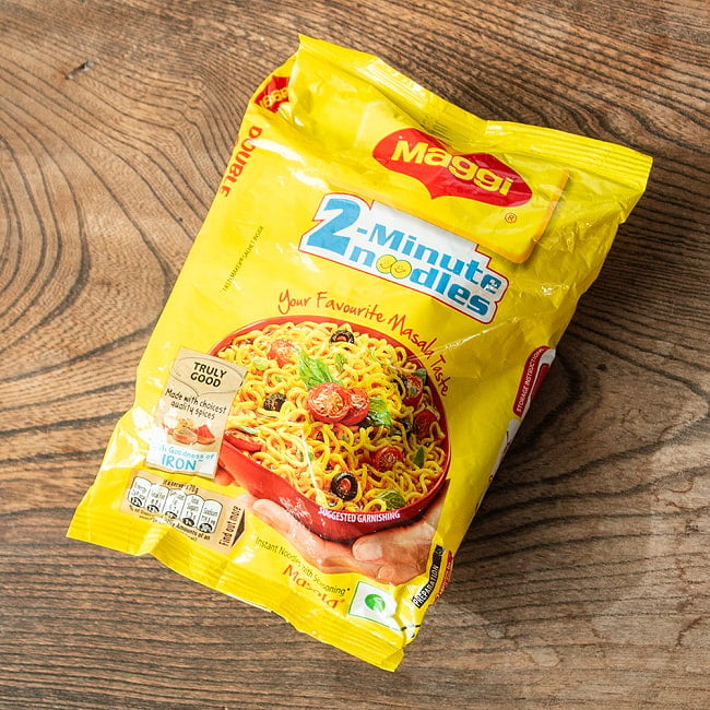 【5個セット】インドの屋台ヌードル マサラ味 インスタント 2人前 Maggi 3 - パッケージ写真