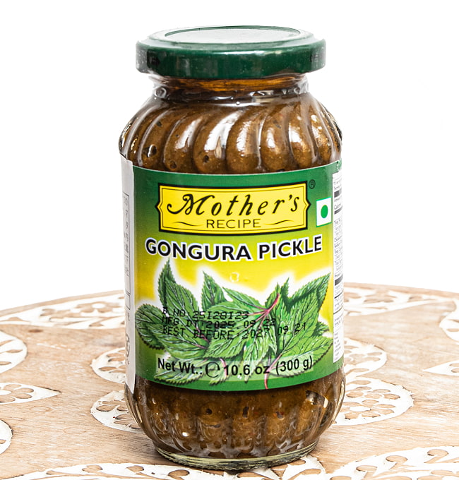 【12個セット】南インド名物！酸味ある葉野菜のアチャール アーンドラ・ゴングラアチャール - 300g【Mother's】 2 - 表面です。