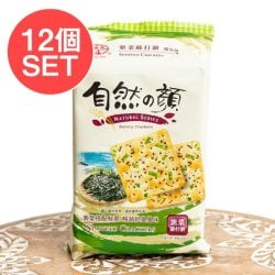 【12個セット】台湾伝統の葱クラッカー 海苔付き 自然の顔の数割選択写真