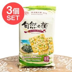 【3個セット】台湾伝統の葱クラッカー 海苔付き 自然の顔 - メイン