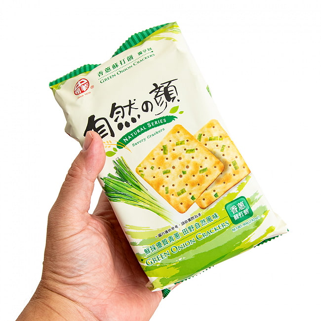 【3個セット】台湾伝統の葱クラッカー オリジナル 自然の顔 6 - これくらいのサイズ感です。