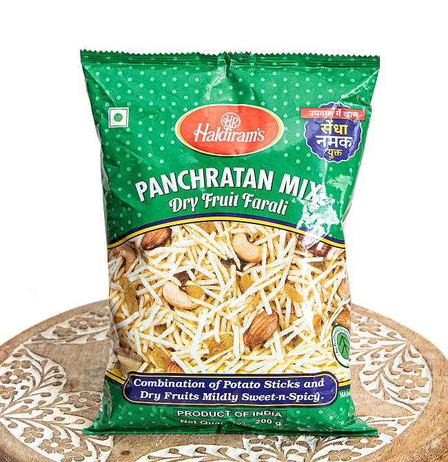 【10個セット】パンチラタン・ミクスチャー カリカリ食感の5種ミックス - 200g Haldiram's Panchratan Mixture  2 - 表面です。