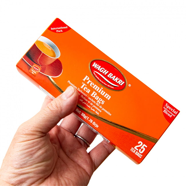 【24個セット】【WAGH BAKRI】プレミアム ティーバッグ Premium Tea Bags 4 - これくらいのサイズ感です。