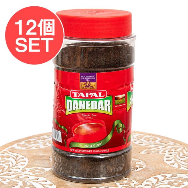 【12個セット】【CTC】TAPAL DANEDAR パキスタンのチャイ どっさり450gボトルの写真セット,インドのお茶,チャイ用,茶葉,CTC