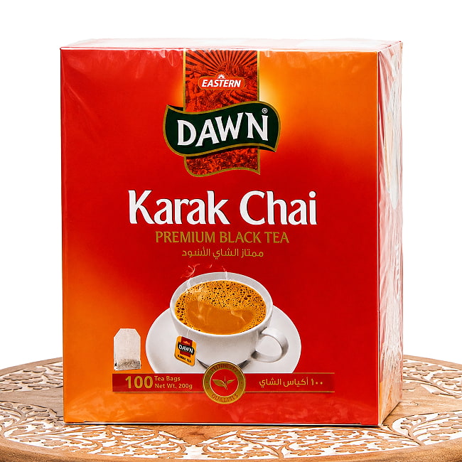 【2個セット】【たっぷり100袋入り】パキスタンのプレミアムブラックティー ティーバッグ - Karak Chai Premium Black Tea - DAWN 2 - 表面です。