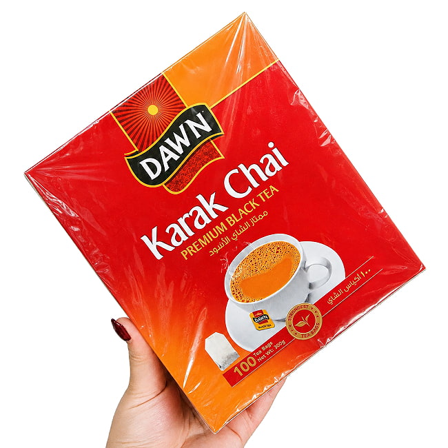 【2個セット】【たっぷり100袋入り】パキスタンのプレミアムブラックティー ティーバッグ - Karak Chai Premium Black Tea - DAWN 4 - このくらいのサイズ感です。