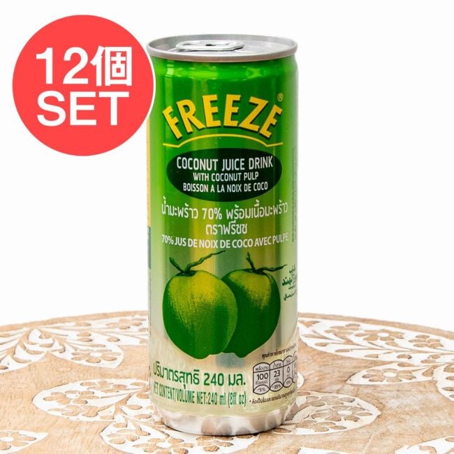 【12個セット】【FREEZE】ココナッツジュース　果肉入り　缶[240ml]の写真セット,ジュース,ココナッツ,ドリンク,ココナツ