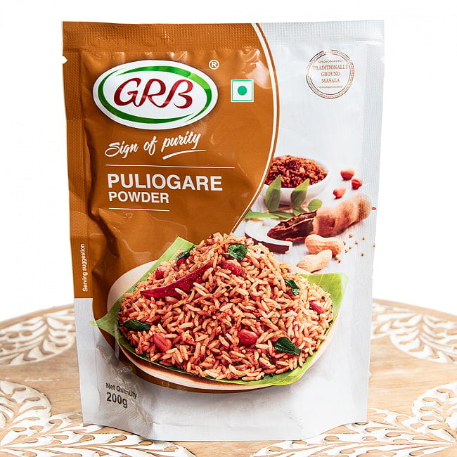 【20個セット】南インドの混ぜご飯 プリヨガレの素 200g puliogare powder【GRB】 2 - パッケージ裏面