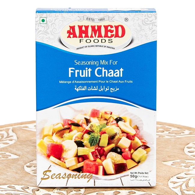 【3個セット】フルーツチャートマサラ-Fruit Chaat Masala【AHMED】南アジア屋台の味 2 - パッケージの表面です