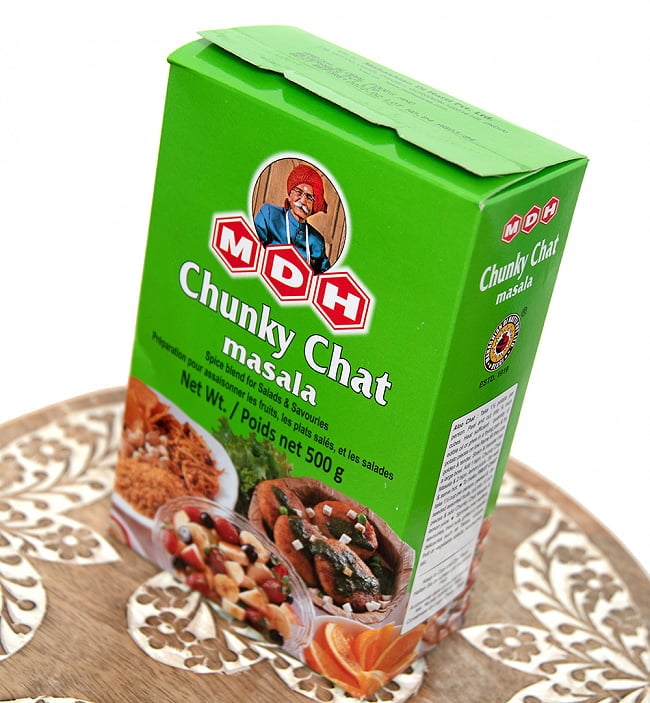【送料無料・4個セット】チュンキー チャット マサラ スパイス ミックス - Chunky Chat Masala - 500g 大サイズ 【MDH】 3 - 斜めから撮影しました