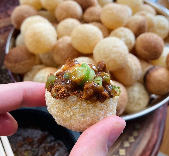 【送料無料・20個セット】パニプリ・フライアム - Pani Puri 8 - ティラキタスタッフがパニプリを作ってみました。いろいろな具を入れて楽しめます♫