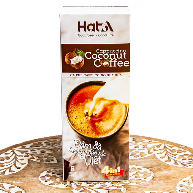 【ケース販売・24個セット】【インスタント】「ハット アー」カプチーノ・ココナッツコーヒー(18g x 6袋) 2 - アジアンなベトナムコーヒーがインスタントで楽しめます。