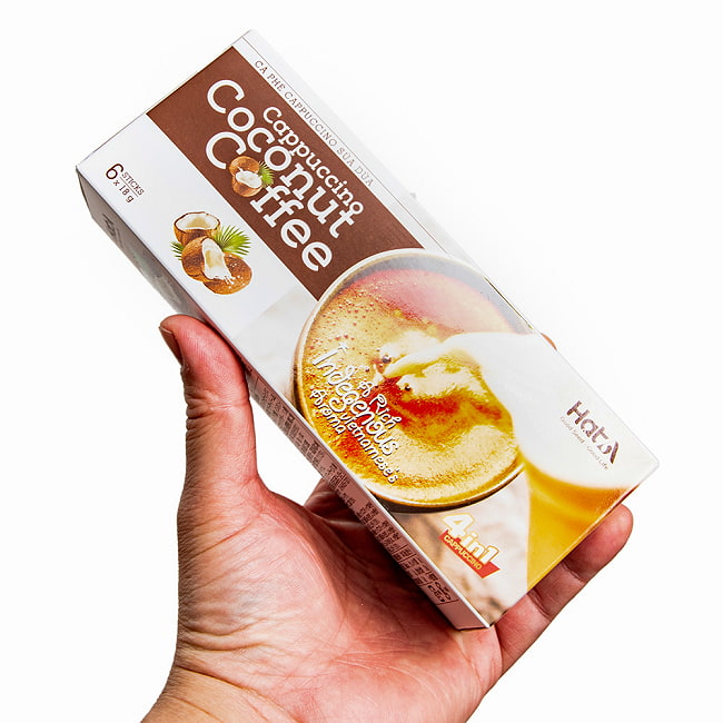 【ケース販売・24個セット】【インスタント】「ハット アー」カプチーノ・ココナッツコーヒー（18g x 6袋） 4 - 異国情緒をご家庭で！