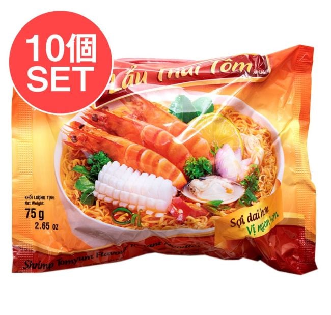 【10個セット】ミリケット ラウ タイ トム - LAU THAI TOM  海老トムヤム風 インスタントヌードル 75gの写真セット,ベトナム料理,フォー,インスタント麺