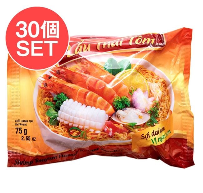 【ケース販売・30個セット】ミリケット ラウ タイ トム - LAU THAI TOM 海老トムヤム風 インスタントヌードル 75gの写真