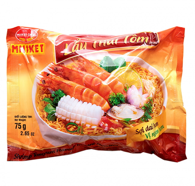 【3個セット】ミリケット ラウ タイ トム - LAU THAI TOM 海老トムヤム風 インスタントヌードル 75g 2 - 全体写真です