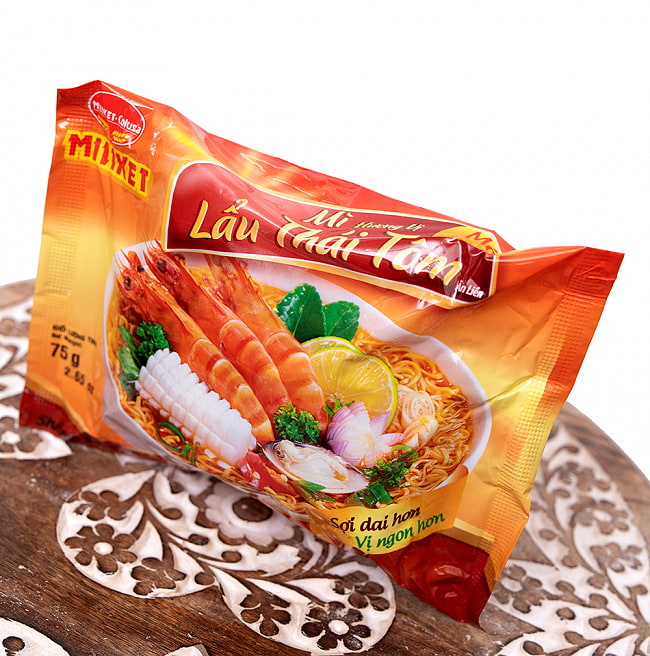【3個セット】ミリケット ラウ タイ トム - LAU THAI TOM 海老トムヤム風 インスタントヌードル 75g 3 - 裏面です