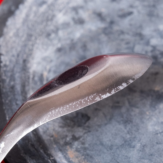 【10個セット】ベトナムのしまうまマーク付き　屋台のレンゲ　スプーン 7 - 側面からの拡大写真です