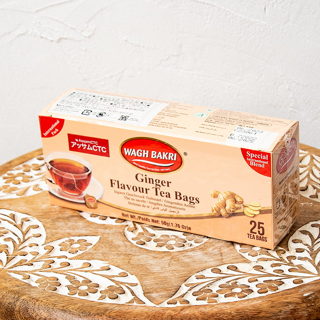 【6個セット】【WAGH BAKRI】ジンジャー フレーバー ティー ティーバッグ Ginger Flavour Tea Bags 3 - 裏面