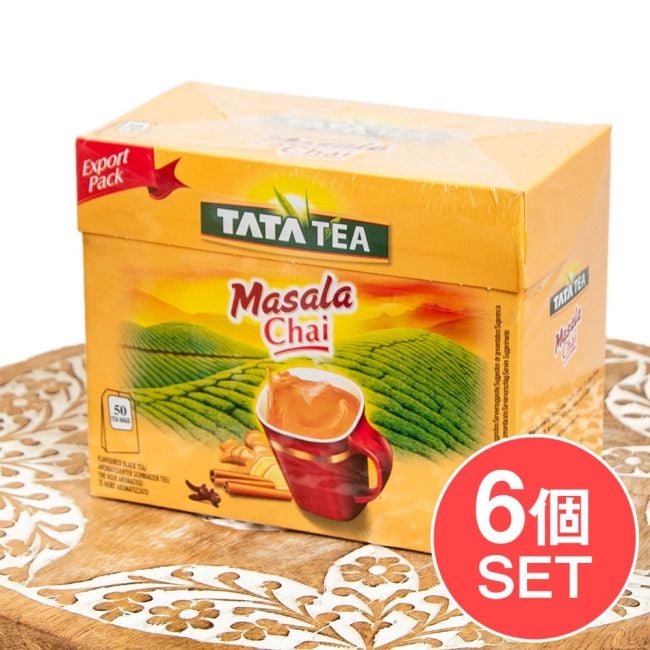 【6個セット】マサラチャイ TATA TEA MASALA ティーバッグ50包の写真セット,インドのお茶,チャイ用,茶葉,CTC