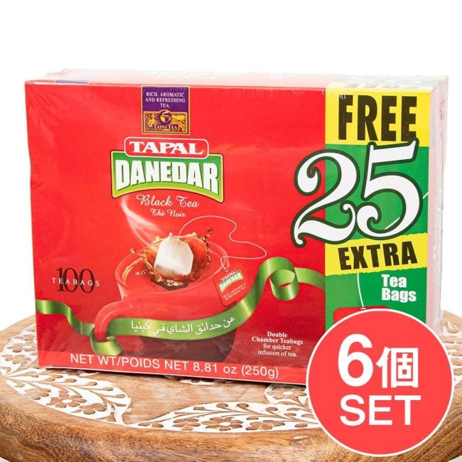 【6個セット】TAPAL DANEDAR パキスタンの紅茶 ティーバッグ どっさり100パック（+25パック）の写真セット,インドのお茶,チャイ用,茶葉,CTC