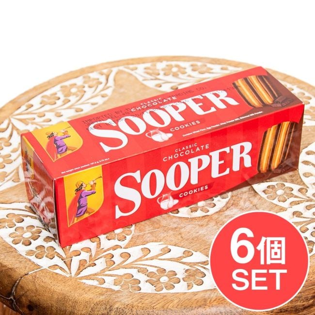 【6個セット】パキスタンのクッキー Sooper チョコレートの写真セット,クッキー,ビスケット,スナック,パーティ,チャイ,ティータイム