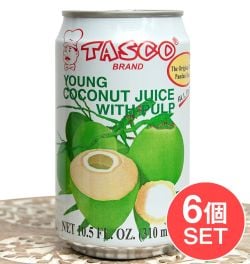 【6個セット】ココナッツジュース - YOUNG COCONUT JUICE WITH PULP[350ml]の画像