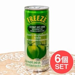 【6個セット】【FREEZE】ココナッツジュース　果肉入り　缶[240ml]
